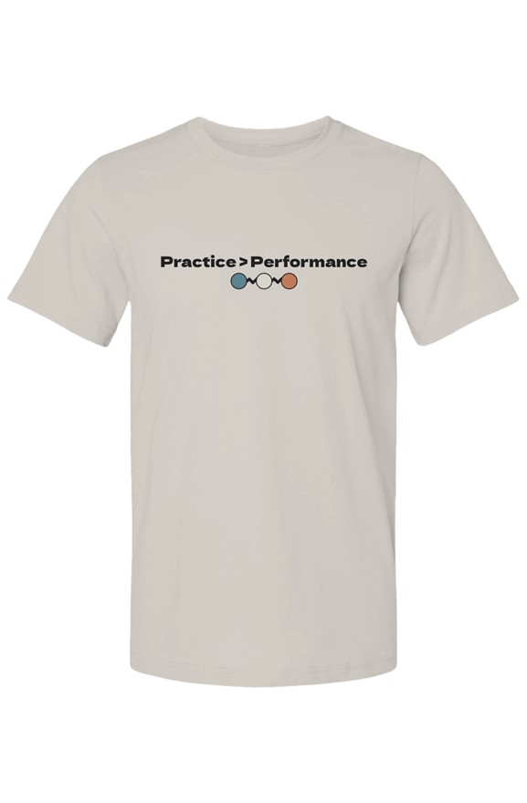 Practice greater than Performance tee — front